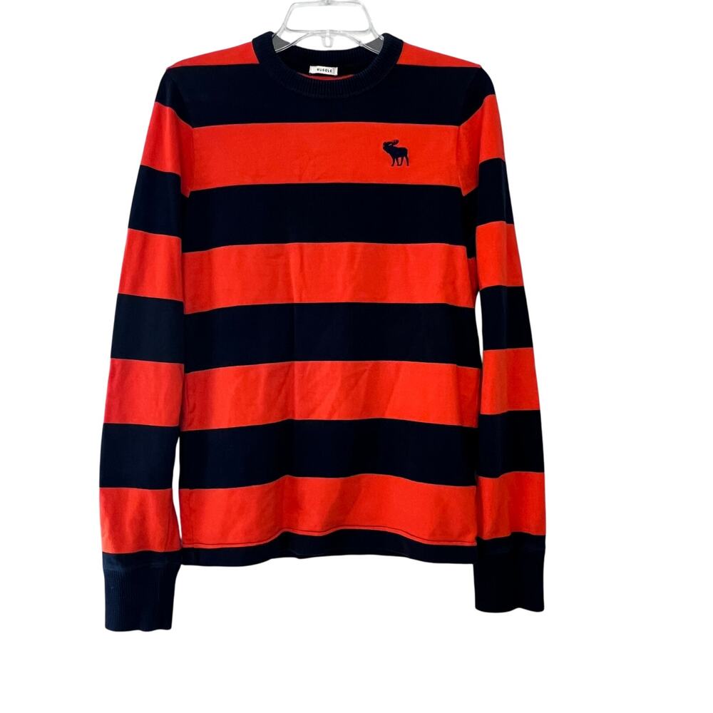 Y2K Abercrombie & Fitch Medium Muscle Striped Long Sleeve T-Shirt Cotton